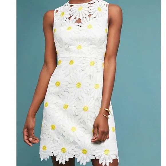 Hutch Dresses Anthro Hutch Daisy Dress 6 Whiteyellow Poshmark